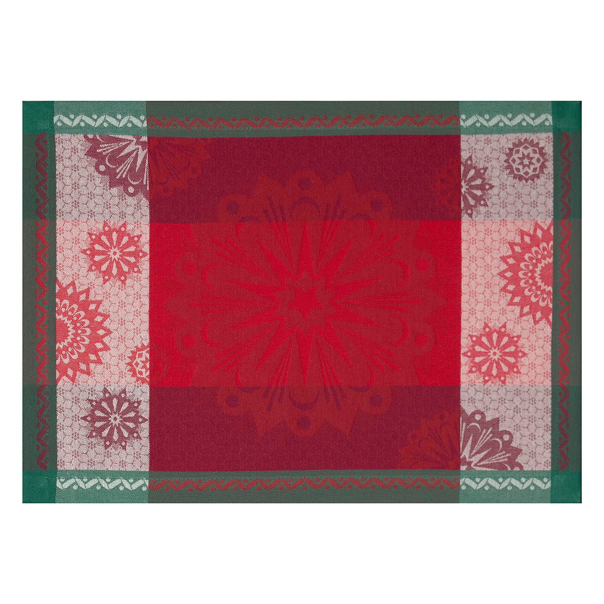 lumière d'étoiles red placemat by Le Jacquard Francais Christmas Table Linens at Fig Linens and Home