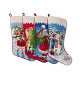Angle Mom Stocking in Red by Sferra Linens Second from Left - Photo of Set of 4 - Fig Linens and Home