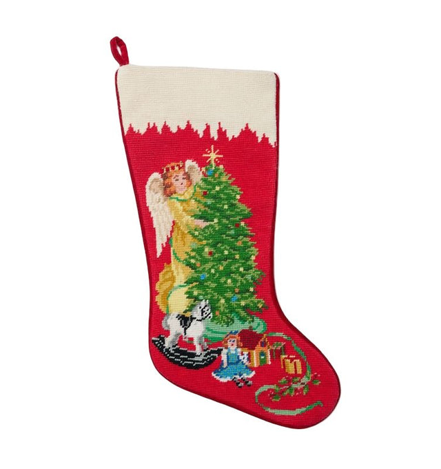 Angle Mom Stocking in Red by Sferra Linens at Fig Linens and Home