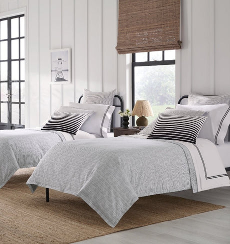 Arzano White and Black Bedding by Sferra Linens Full Queen Duvet Cover 88 x 92 WHITE/BLACK at FIG LINENS AND HOME 1