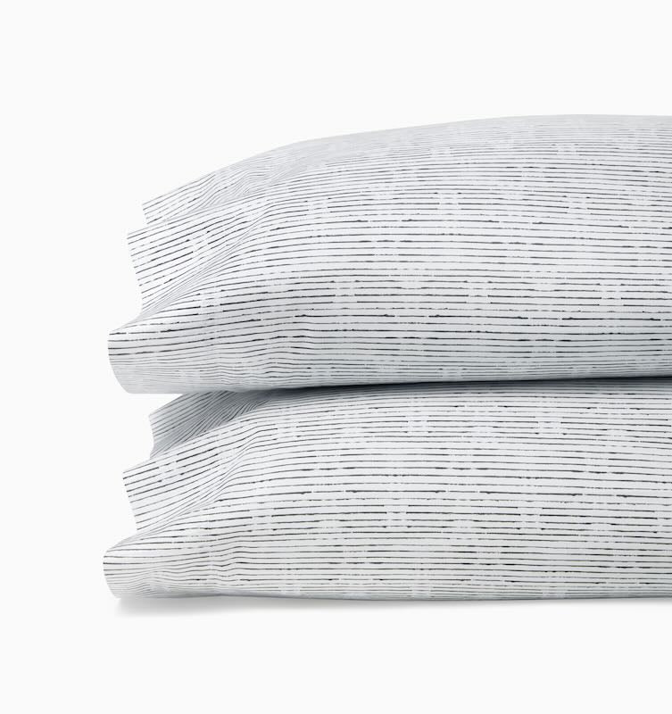 Arzano - Standard Pillow Case 22X33 Pair White/Black Sferra