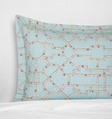 Sferra Scalamandre Bedding -  Baldwin Bamboo Standard Sham Aqua Comp at Fig Linens and Home