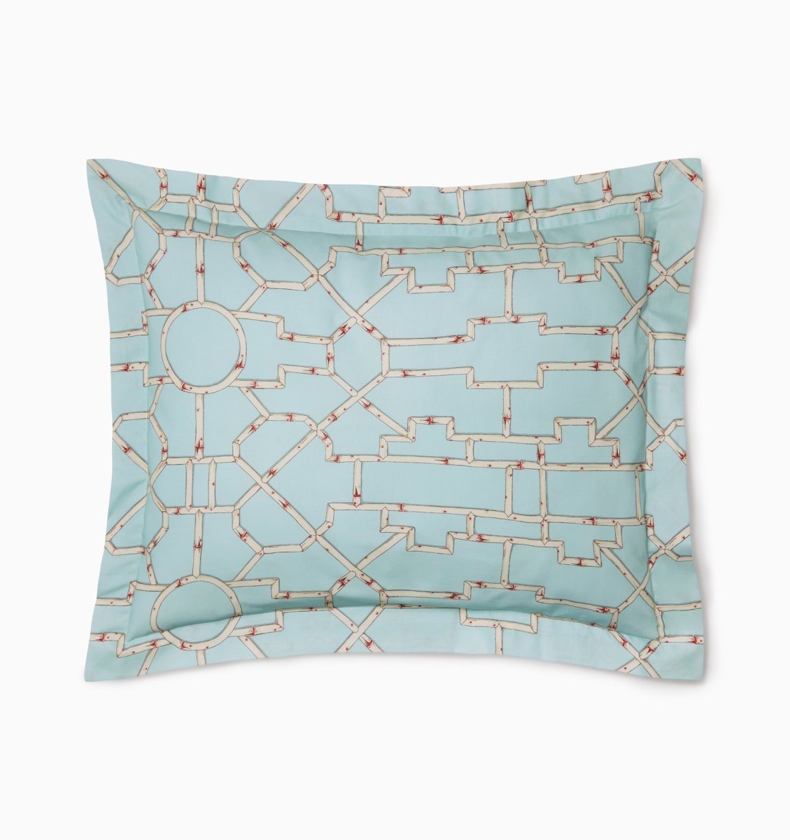 Sferra Scalamandre Bedding -  Baldwin Bamboo Standard Sham Aqua Silo at Fig Linens and Home