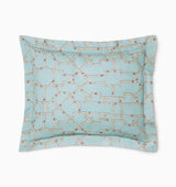 Sferra Scalamandre Bedding -  Baldwin Bamboo Standard Sham Aqua Silo at Fig Linens and Home