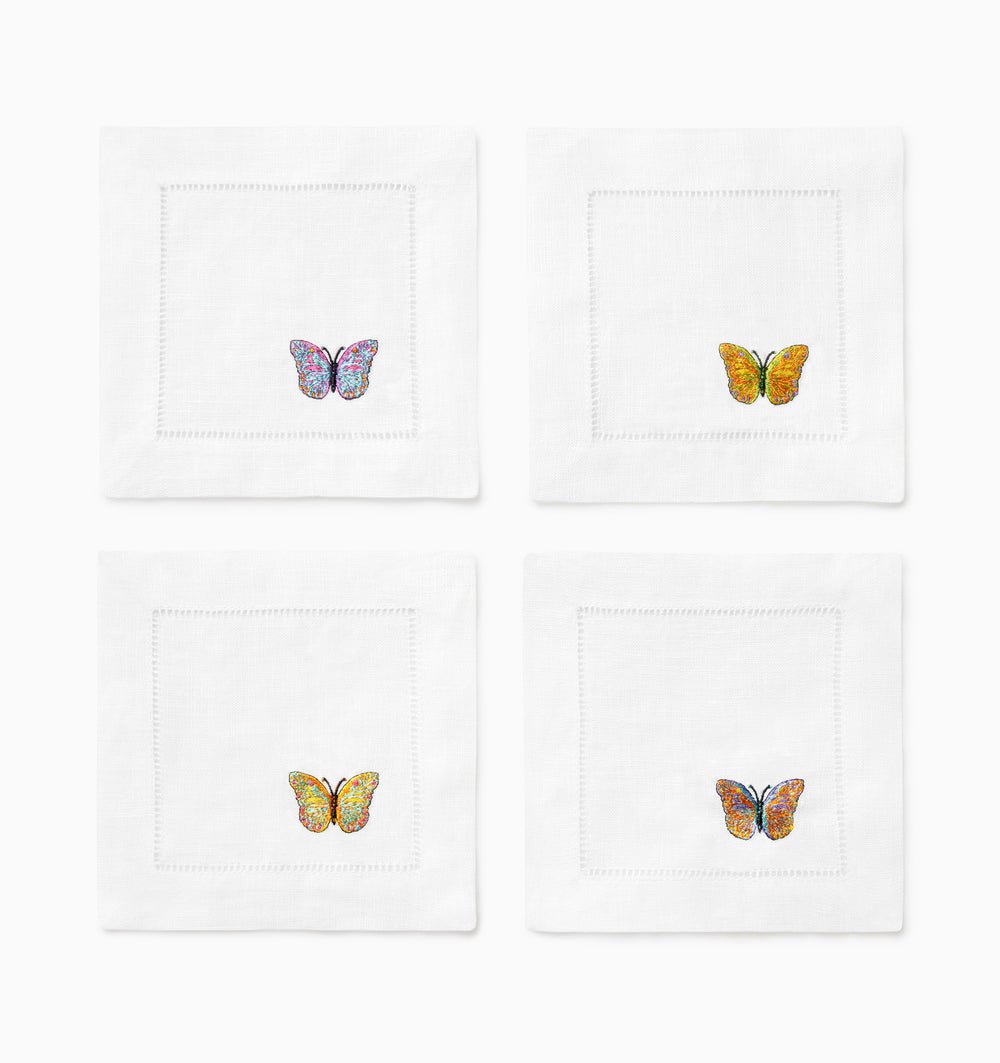 Sferra Linens Bordano Butterfly Cocktail Napkins at Fig Linens and Home 2