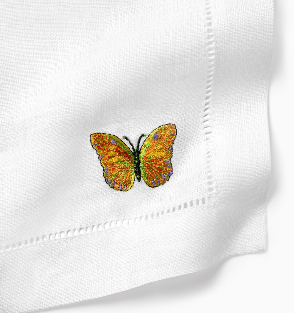 Sferra Linens Bordano Cocktail Napkins at Fig Linens and Home - Butterfly 2