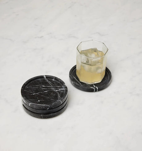 Calanna Coasters by Sferra Linens in Black at Fig Linens and Home - 1