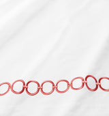 Sferra Linens Catena Persimmon Bedding Style - Fabric Detail with Embroidery