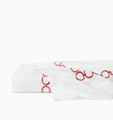 Catena - King Flat Sheet 114X114 White/Persimmon Sferra