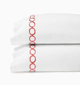 Catena - Standard Pillow Case 22X33 (Pair) White/Persimmon Sferra
