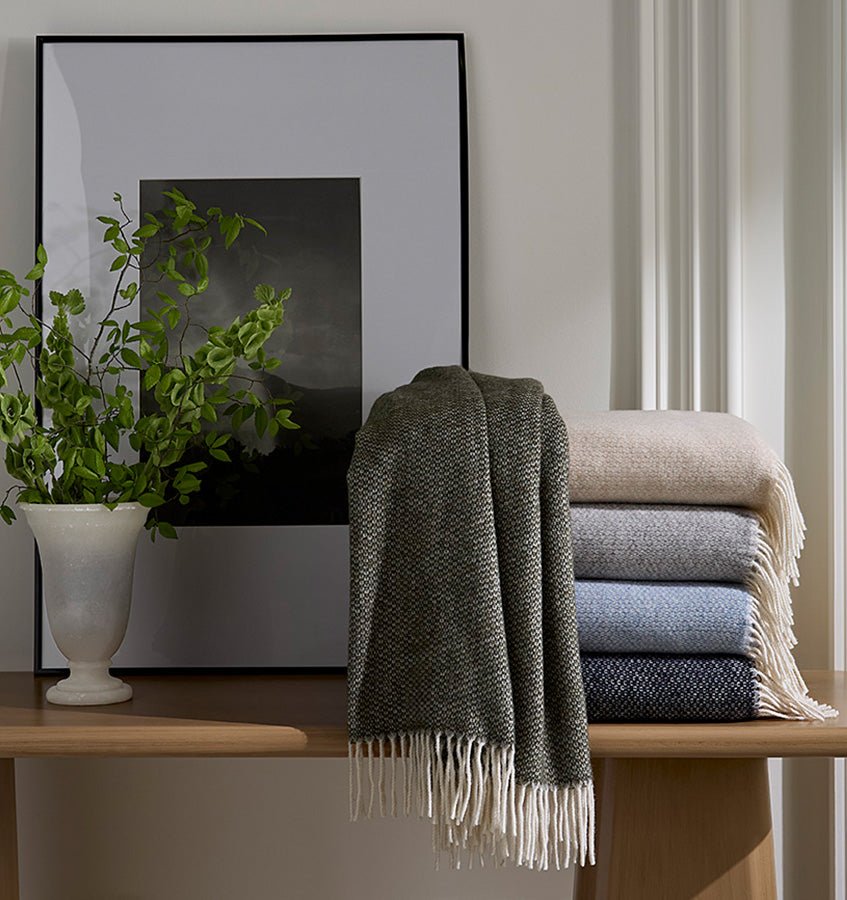 Cervino Wool & Cashmere Throws by Sferra Linens at Fig Linens and Home