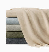 Cervino Wool & Cashmere Throws by Sferra Linens - Stack of Blankets at Fig Linens and Home