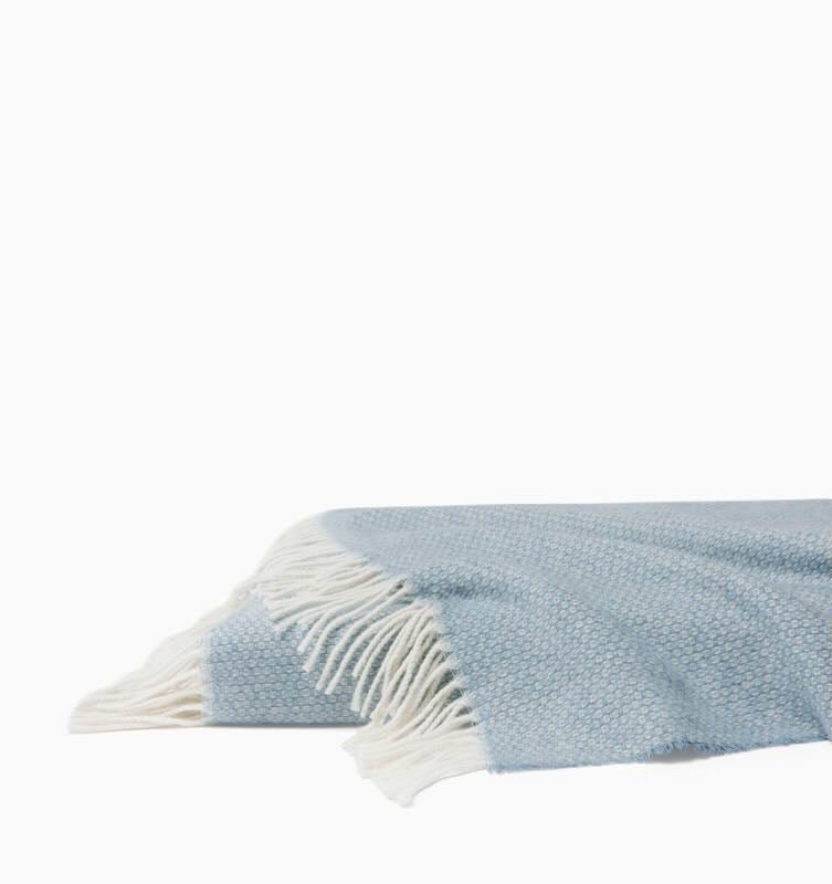 Sferra Linens Cervino Wool & Cashsmere Throw Blanket 51X70" Sea at Fig Linens and Home