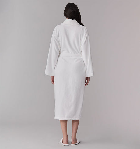 Cielo White Bathrobe by Sferra Linens - Back View - Fig Linens and Home