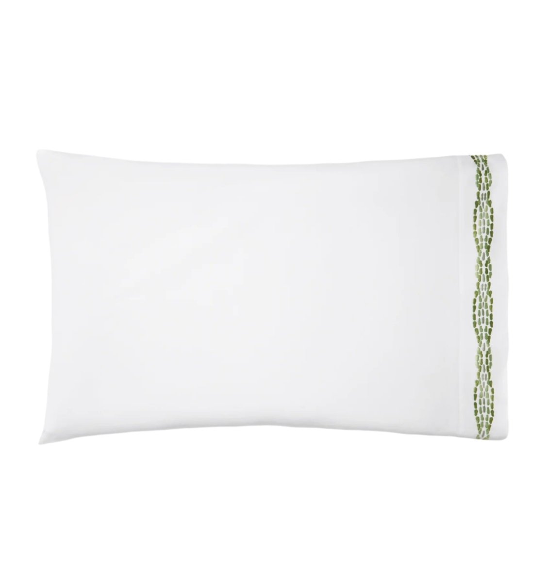 Cobblestones White and Green Pillowcases by Sferra at Fig Linens and Home