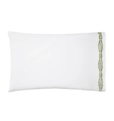 Cobblestones White and Green Pillowcases by Sferra at Fig Linens and Home