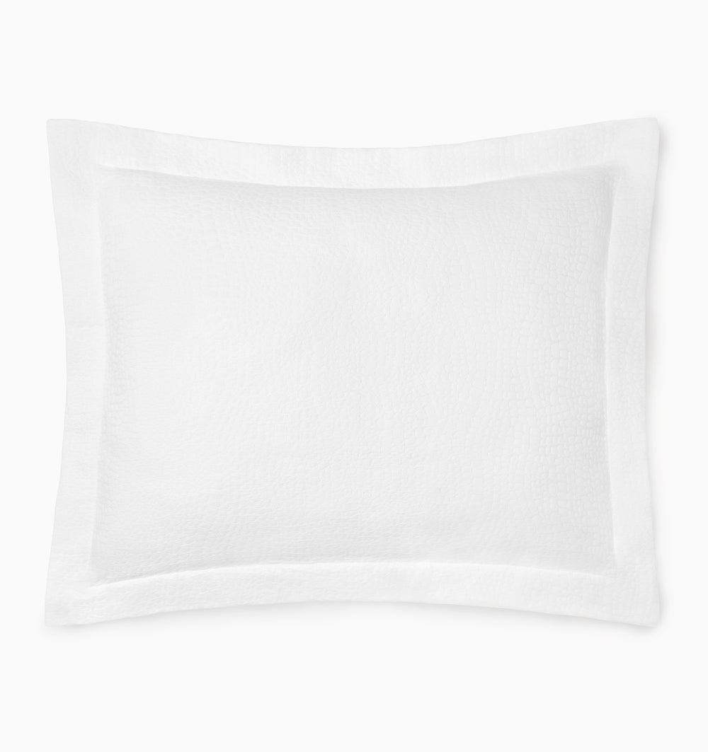 Cobblestones White Matelasse Pillow Sham by Sferra Scalamandre