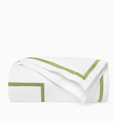 Estate Bedding in White and Apple Green by Sferra King Duvet Cover 106X92 White/Apple Green at FIG LINENS AND HOME 2