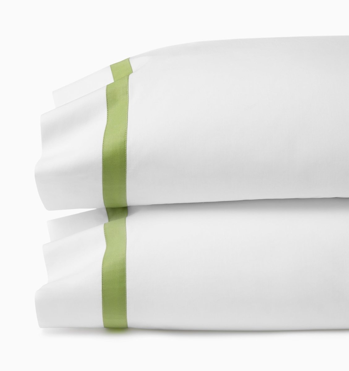 Estate Bedding in White and Apple Green by Sferra King Pillow Case 22X42 Pair White/Apple Green at FIG LINENS AND HOME 4