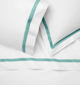 Estate Bedding - King Flat Sheet 114X114 White/Aqua Sferra