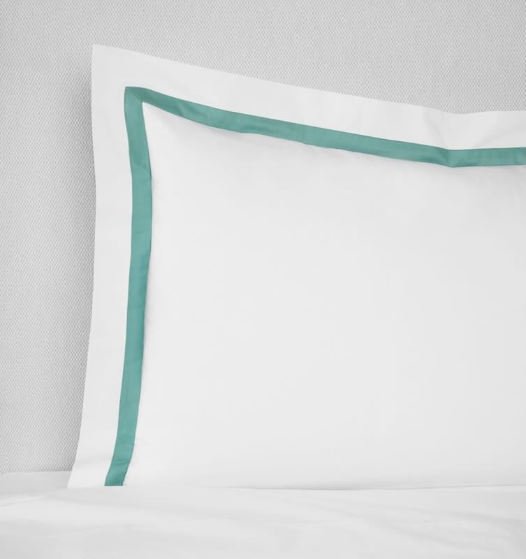 Estate Bedding - Standard Sham 21X26 White/Aqua Sferra