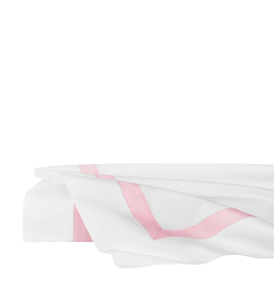 Estate Bedding in White and Carnation Pink by Sferra King Flat Sheet 114X114 White/Carnation Pink at FIG LINENS AND HOME 1