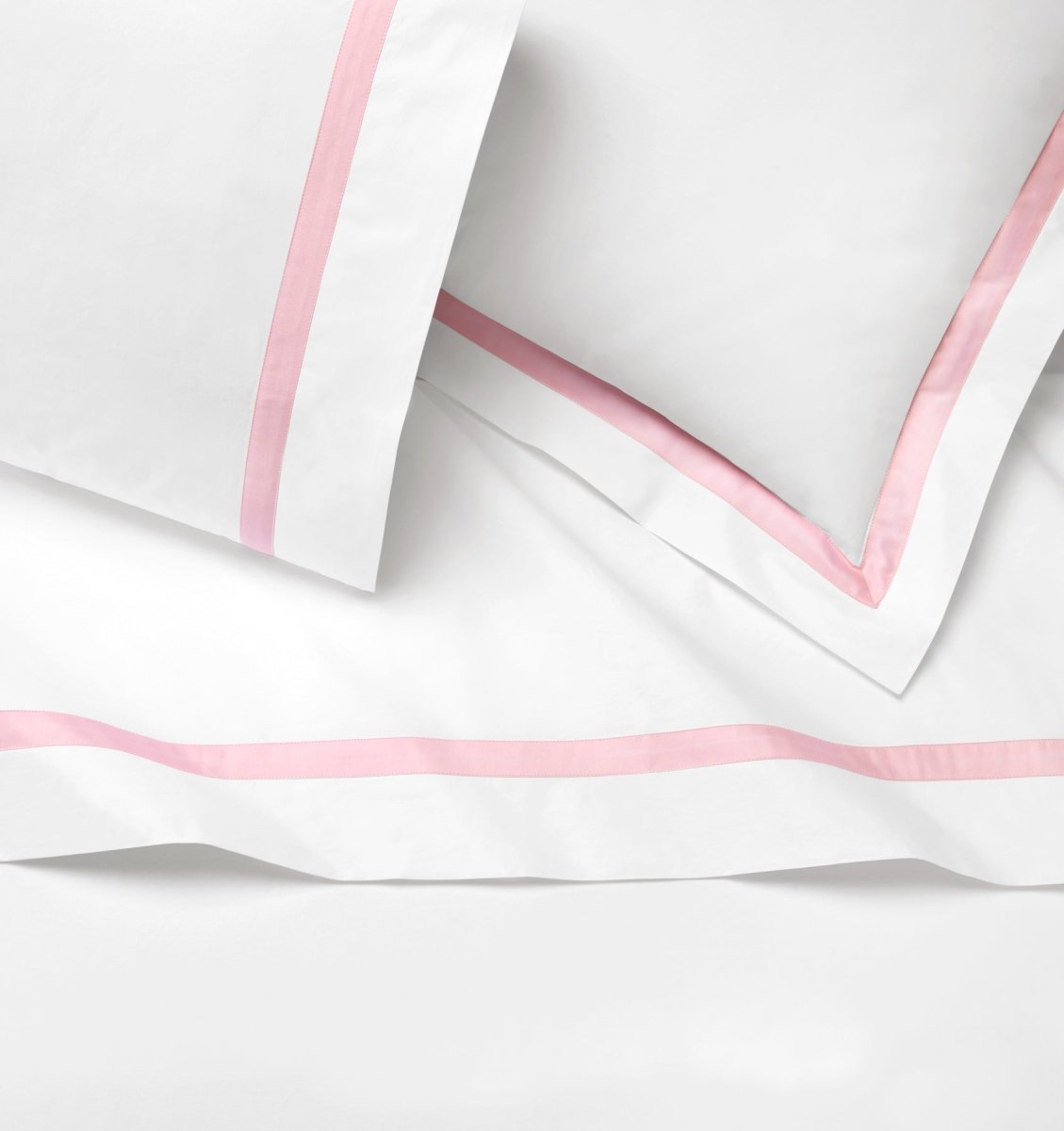 Estate Bedding in White and Carnation Pink by Sferra | Fig Linens and Home