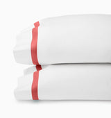 Estate Bedding - Standard Pillow Case 22X33 Pair White/Persimmon Sferra