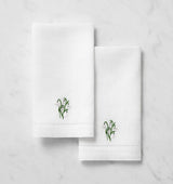 SFERRA Linens FIORENZA BIRTHFLOWER GUEST TOWEL JANUARY SNOWDROP COMP at Fig Linens and Home