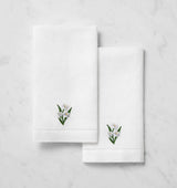 SFERRA Linens FIORENZA BIRTHFLOWER GUEST TOWEL DECEMBER NARCISSYS COMP at Fig Linens and Home