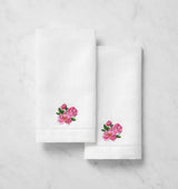 SFERRA Linens FIORENZA BIRTHFLOWER GUEST TOWEL NOVEMBER PEONY COMP at Fig Linens and Home