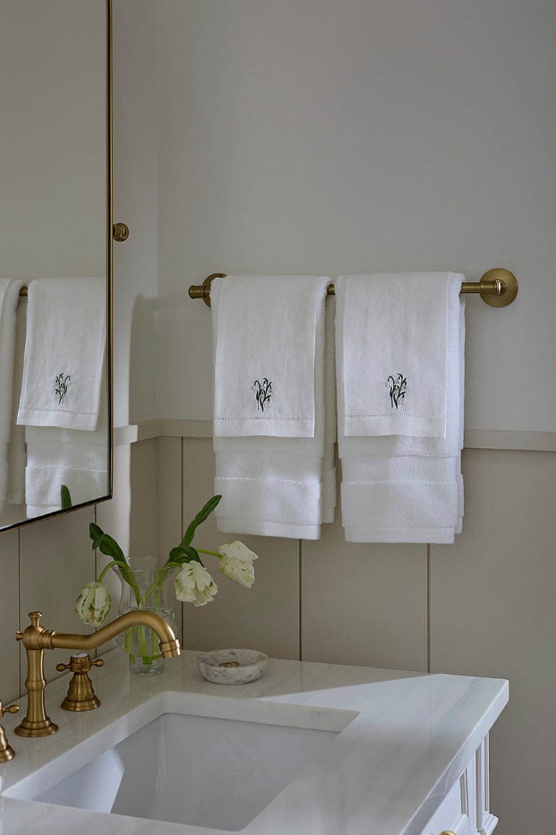 SFERRA Linens Lifestyle Bath Fiorenza Guest Towels Misc Shot at Fig Linens and Home