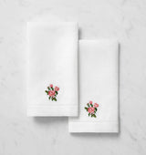 SFERRA Linens FIORENZA BIRTHFLOWER GUEST TOWEL JUNE ROSE COMP at Fig Linens and Home