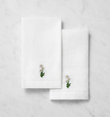 SFERRA Linens FIORENZA BIRTHFLOWER GUEST TOWEL APRIL DAISY COMP at Fig Linens and Home