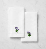 SFERRA Linens FIORENZA BIRTHFLOWER GUEST TOWEL FEBRUARY VIOLET COMP at Fig Linens and Home