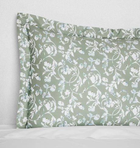Fronda Sham by Sferra Linens in Sage at Fig Linens and Home - 2