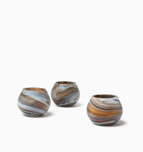 Giove Votive Holder by Sferra Linens in Bark at Fig Linens and Home - 1