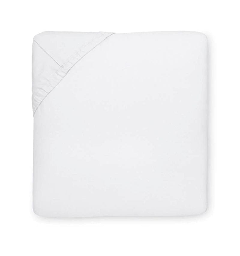 White Fitted Sheet - Sferra Giza 45 Percale Cotton Fitted Sheets in Crisp White | Fig Linens & Home