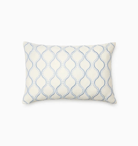 Isabella Decorative Pillow by Sferra x Scalamandre in Ivory/Sea at Fig Linens and Home - 1