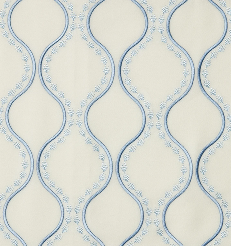 Isabella Decorative Pillow by Sferra x Scalamandre in Ivory/Sea at Fig Linens and Home - 3