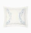 Isabella Embroidered Sham by Sferra x Scalamandre in Ivory/Sea at Fig Linens and Home - 4