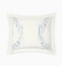 Isabella Embroidered Sham by Sferra x Scalamandre in Ivory/Sea at Fig Linens and Home - 4