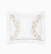 Isabella Embroidered Sham by Sferra x Scalamandre in White/Sand at Fig Linens and Home - 2