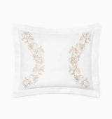 Isabella Embroidered Sham by Sferra x Scalamandre in White/Sand at Fig Linens and Home - 2