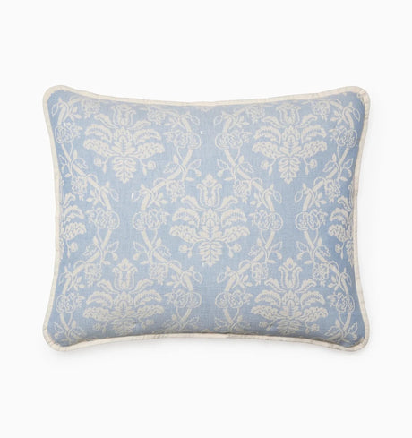 Isabella Jacquard Sham by Sferra x Scalamandre in Ivory/Sea at Fig Linens and Home - 3