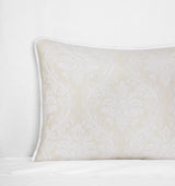 Isabella Jacquard Sham by Sferra x Scalamandre in White/Sand at Fig Linens and Home - 3