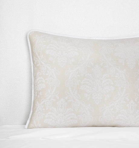 Isabella Jacquard Sham by Sferra x Scalamandre in White/Sand at Fig Linens and Home - 3