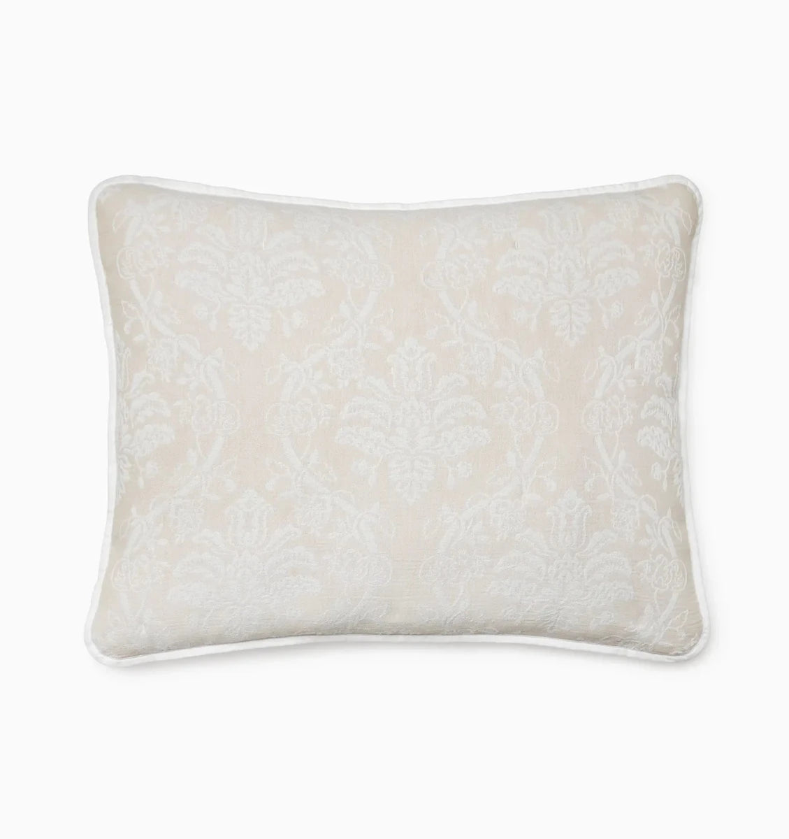 Isabella Jacquard Sham by Sferra x Scalamandre in White/Sand at Fig Linens and Home - 1