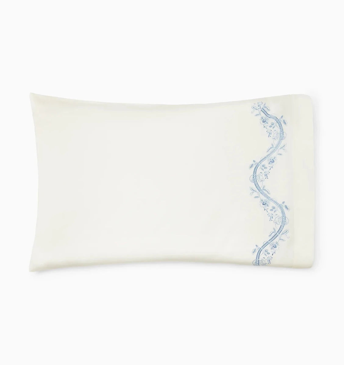 Isabella Pillowcases by Sferra x Scalamandre in Ivory/Sea at Fig Linens and Home - 2