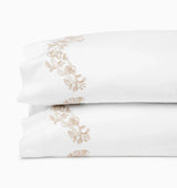 Isabella Pillowcases by Sferra x Scalamandre in White/Sand at Fig Linens and Home - 1